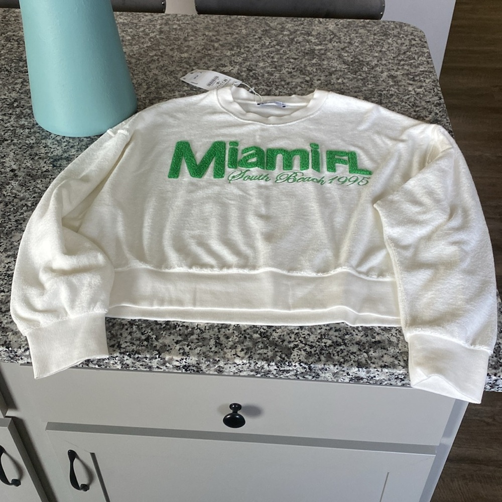 NWT ZARA MIAMI sweatshirt - Picture 2 of 6